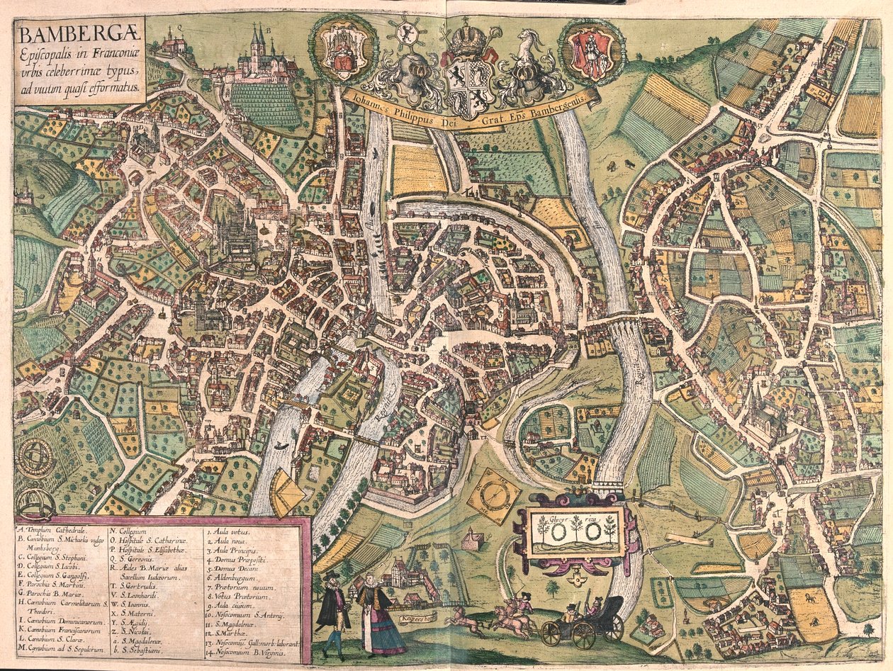 Bambergen, Niemcy - w "Civitates Orbis Terrarum" Georga Brauna, Kolonia 1617 r. autorstwa Georg Braun
