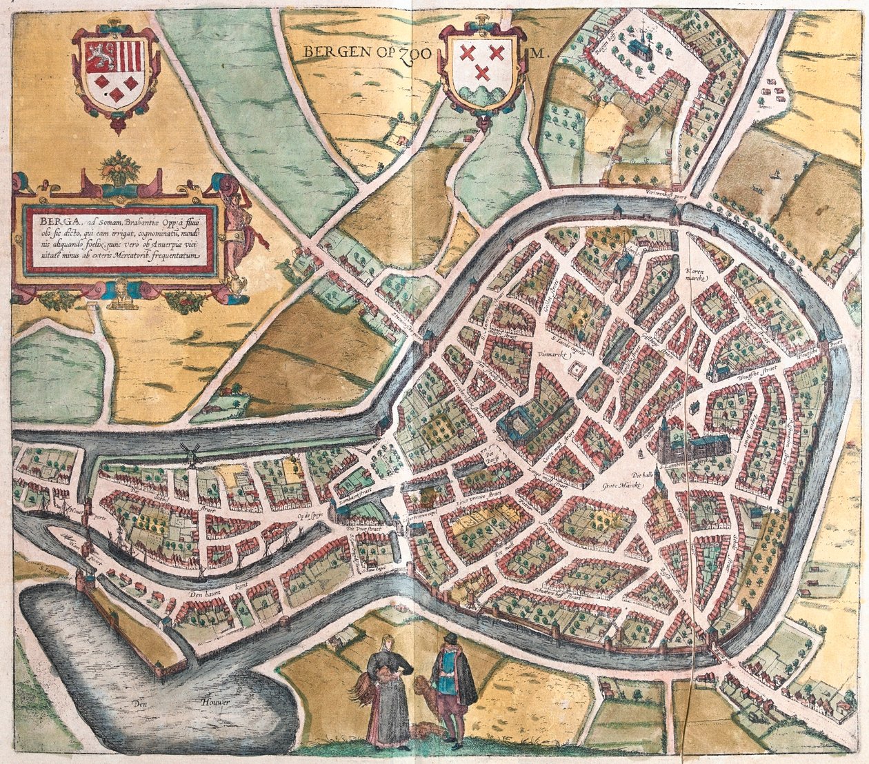 Bergen, Norwegia, w "Civitates Orbis Terrarum" Georga Brauna, Kolonia 1617 r. autorstwa Georg Braun