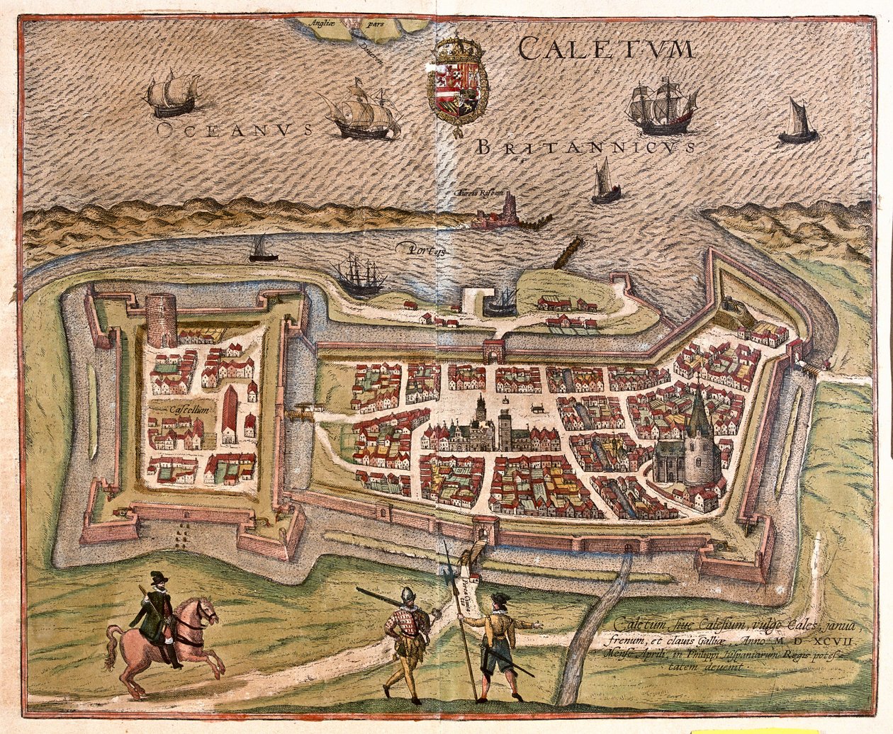 Calais, Francja - w "Civitates Orbis Terrarum" Georga Brauna, Kolonia 1617 r. autorstwa Georg Braun