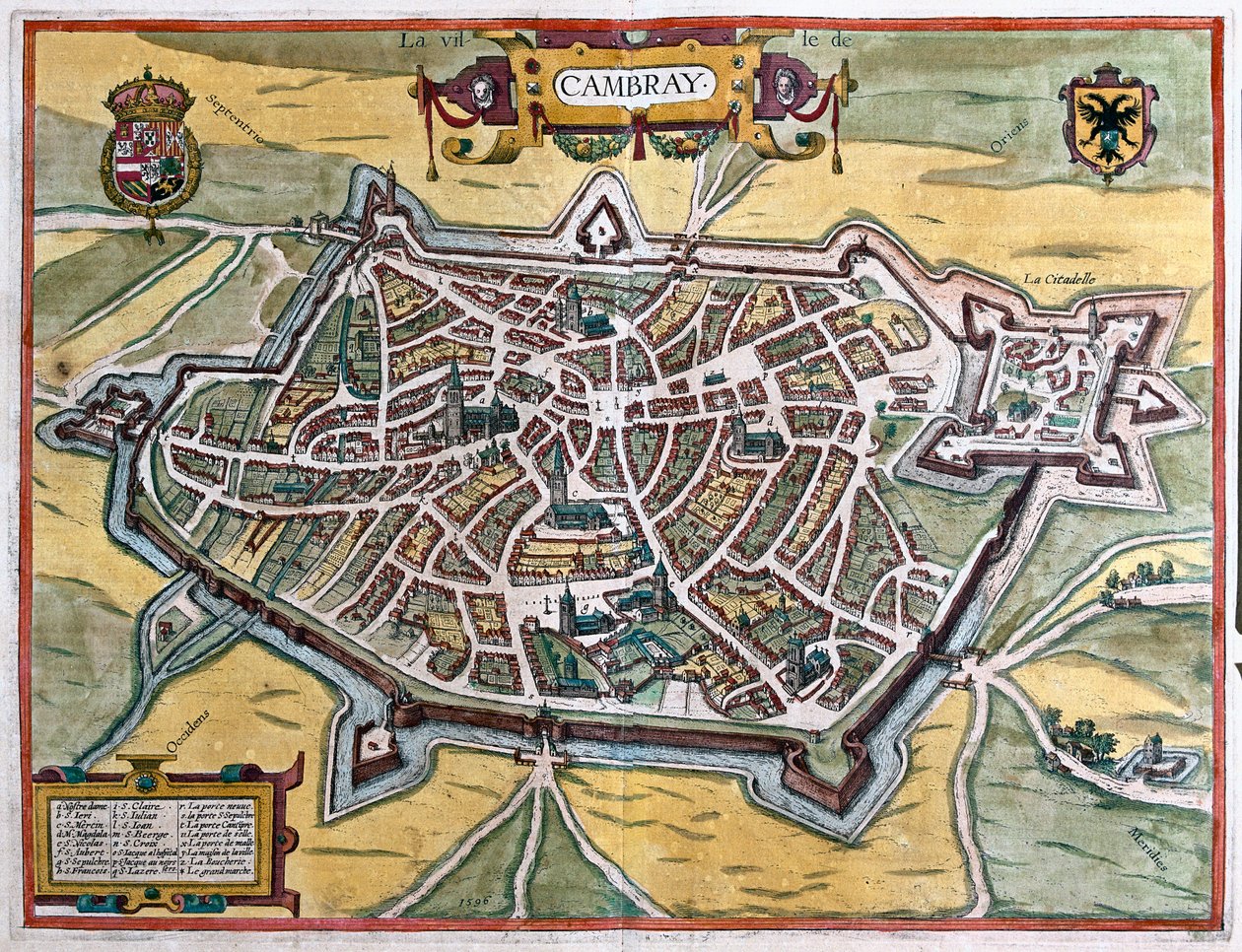 Cambrai, Francja - w "Civitates Orbis Terrarum" Georga Brauna, Kolonia 1617 r. autorstwa Georg Braun