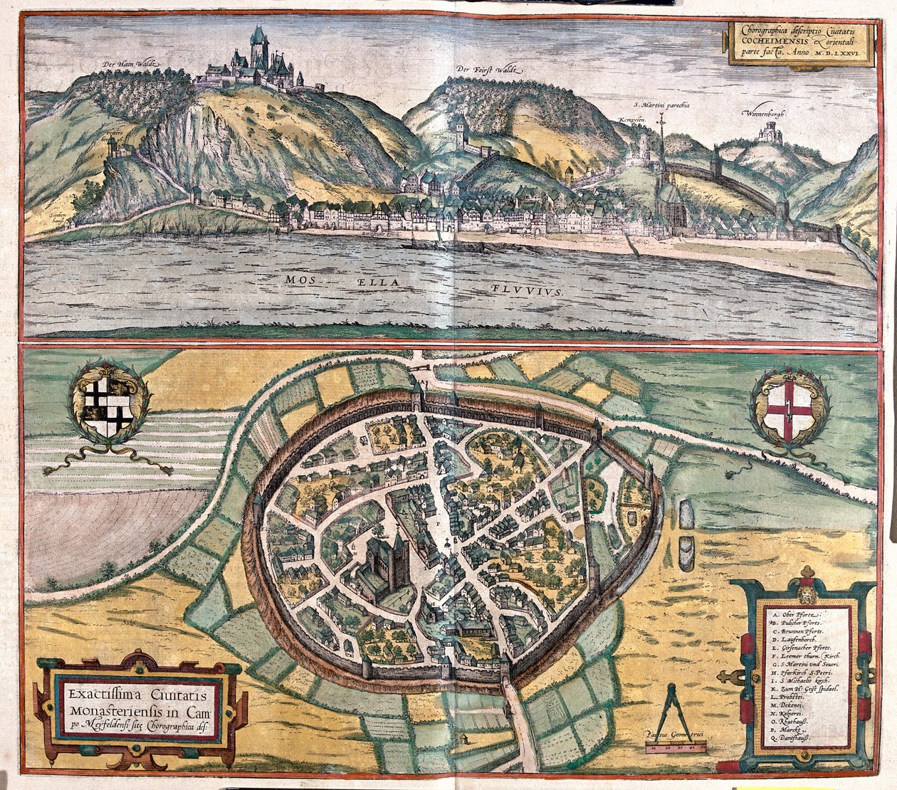 Cochem, Niemcy - w "Civitates Orbis Terrarum" Georga Brauna, Kolonia 1617 r. autorstwa Georg Braun