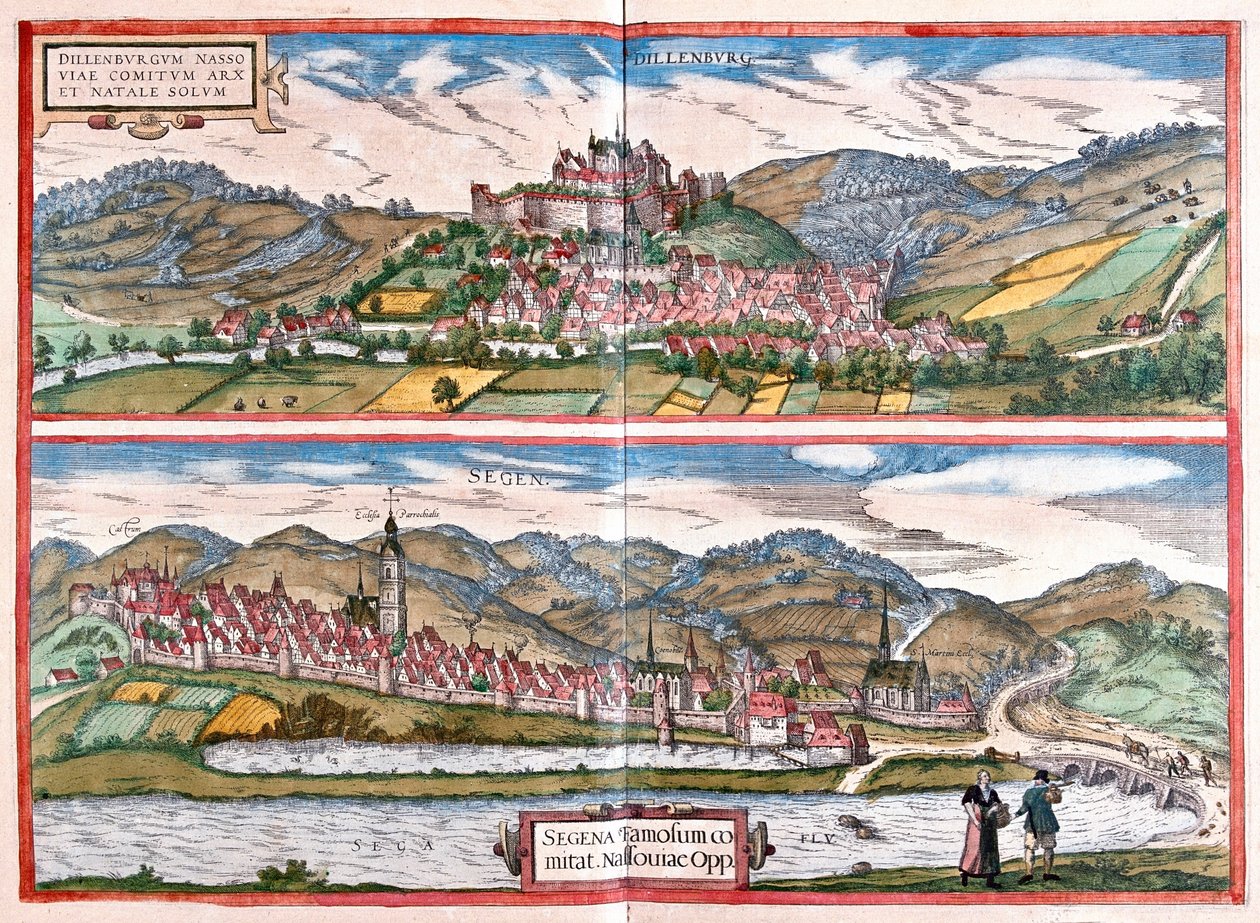 Dillenburg - Siegen, Niemcy - w "Civitates Orbis Terrarum" Georga Brauna, Kolonia 1617 r. autorstwa Georg Braun