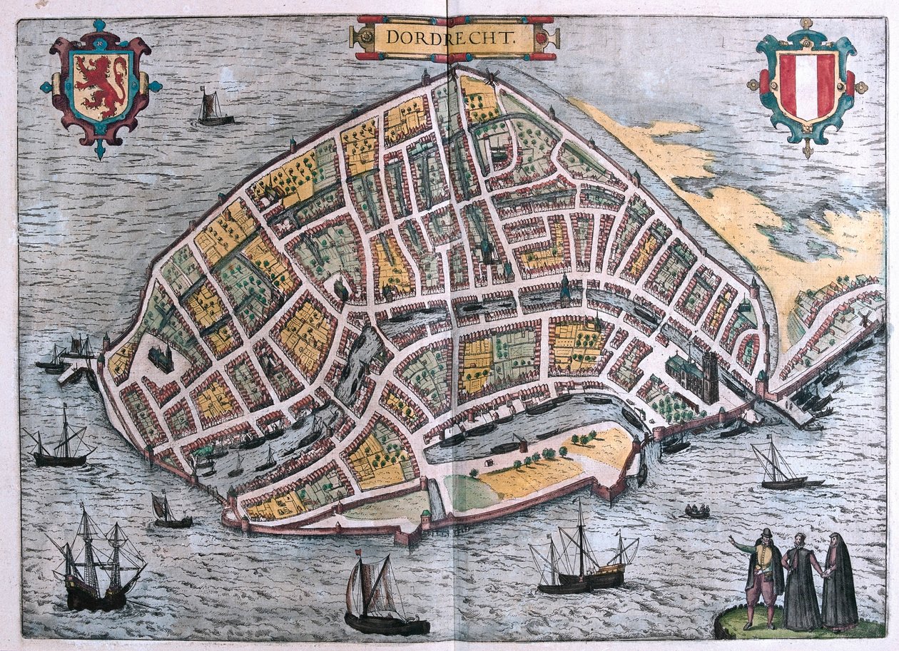 Dordrecht, Holandia - w "Civitates Orbis Terrarum" Georga Brauna, Kolonia 1617 r. autorstwa Georg Braun