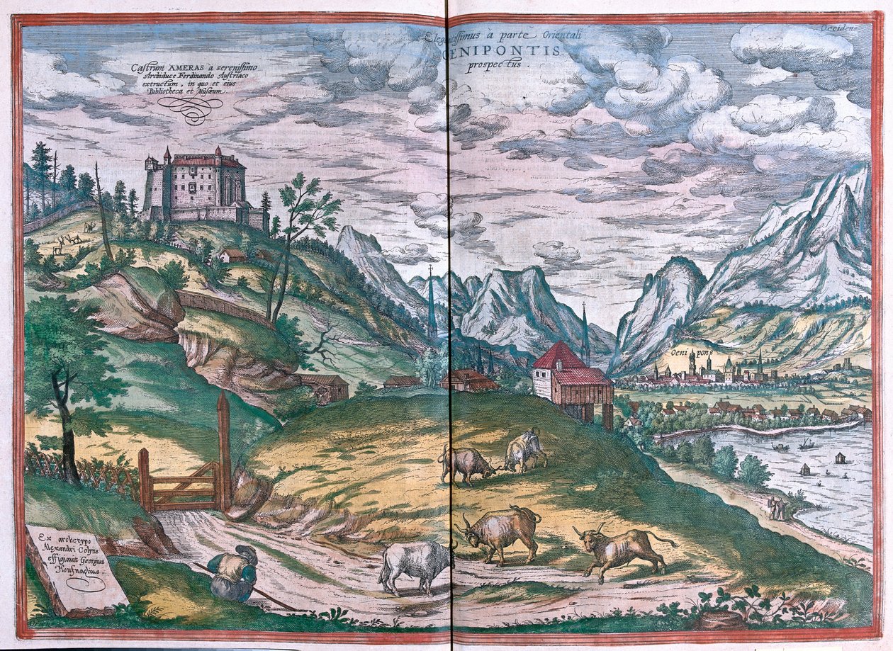 Halle i Saale, Halle in Sachsen, Hildesheim, Niemcy - w "Civitates Orbis Terrarum" Georga Brauna, Kolonia 1617 r. autorstwa Georg Braun