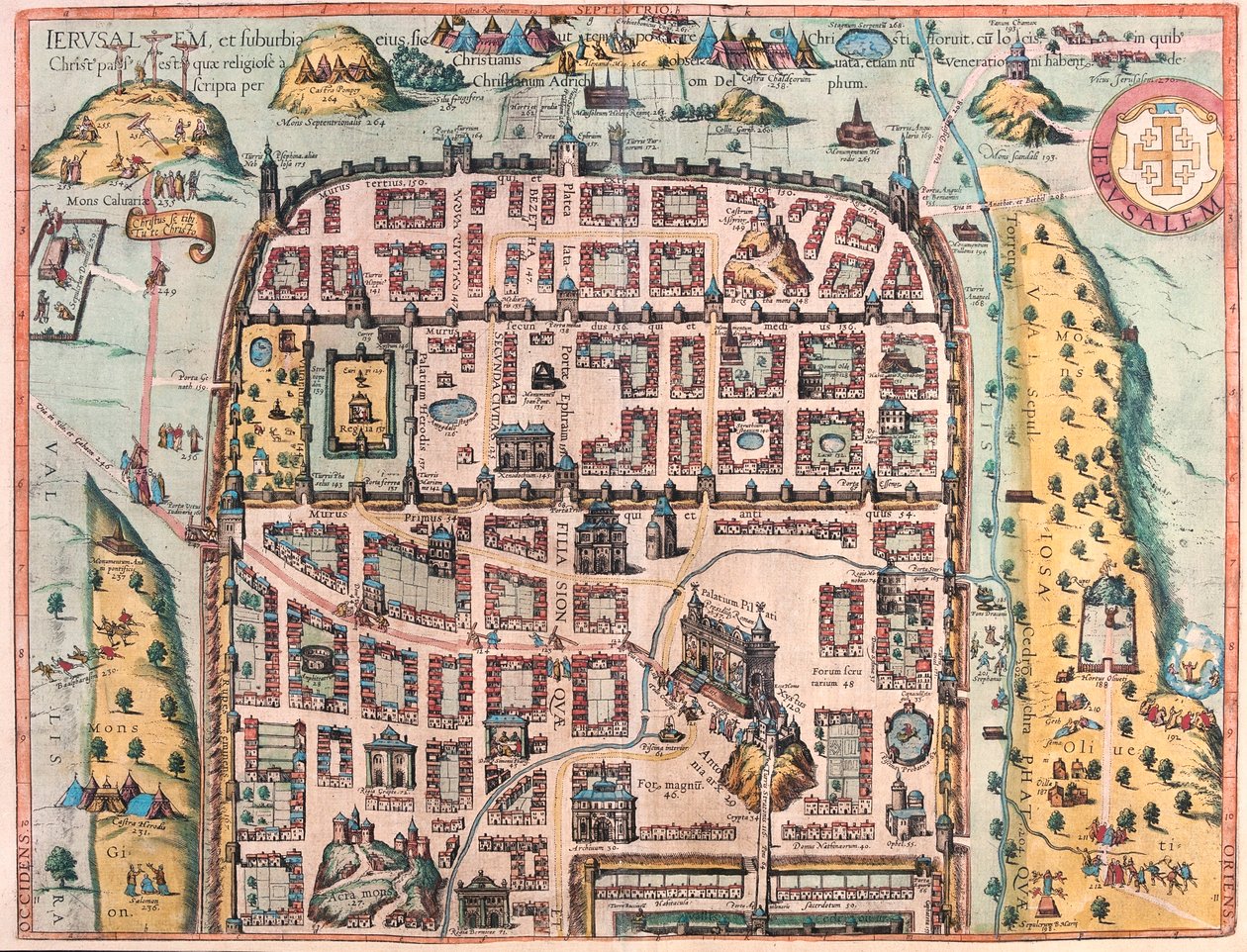 Jerozolima, Izrael - w "Civitates Orbis Terrarum" Georga Brauna, Kolonia 1617 r. autorstwa Georg Braun
