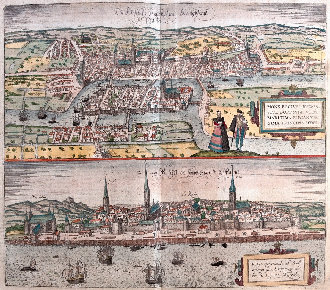 Królewiec (Niemcy i Polska), Ryga (Lettonia) - w "Civitates Orbis Terrarum" Georga Brauna, Kolonia 1617 r. autorstwa Georg Braun