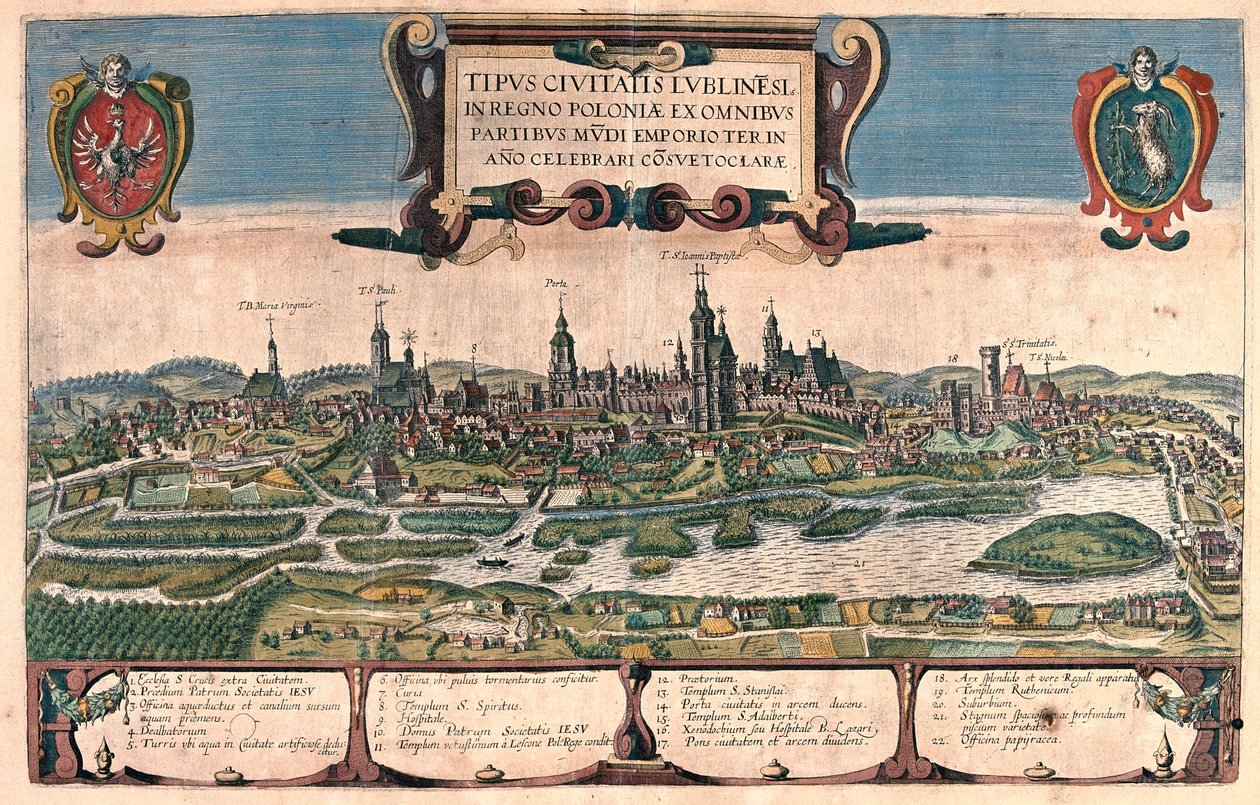 Lublin, Polska - w "Civitates Orbis Terrarum" Georga Brauna, Kolonia 1617 r. autorstwa Georg Braun