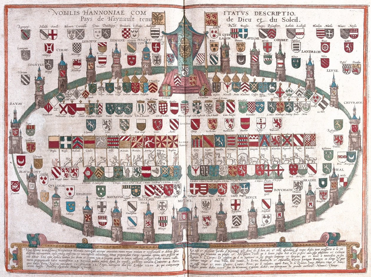 Mons , Belgia - w "Civitates Orbis Terrarum" Georga Brauna, Kolonia 1617 r. autorstwa Georg Braun