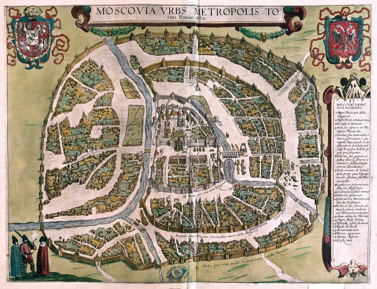 Moskwa, Rosja - w "Civitates Orbis Terrarum" Georga Brauna, Kolonia 1617 r. autorstwa Georg Braun