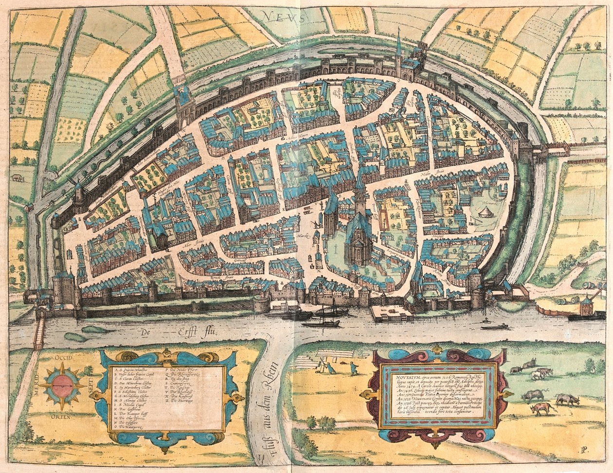Neuss, Niemcy - w "Civitates Orbis Terrarum" Georga Brauna, Kolonia 1617 r. autorstwa Georg Braun