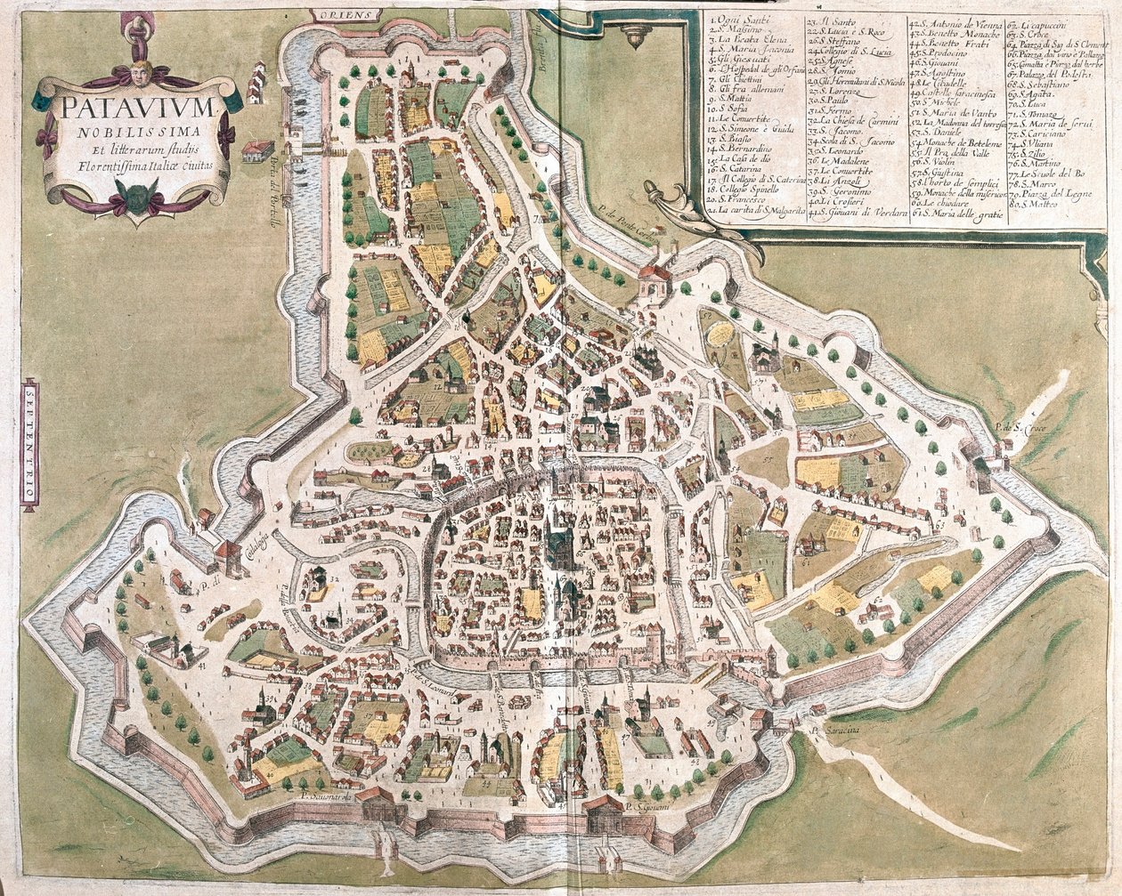 Padwa, Włochy - w "Civitates Orbis Terrarum" Georga Brauna, Kolonia 1617 r. autorstwa Georg Braun