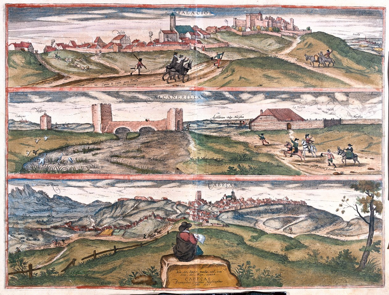 Plasencia - Alcantara - Cabezas, Hiszpania - w "Civitates Orbis Terrarum" Georga Brauna, Kolonia 1617 r. autorstwa Georg Braun