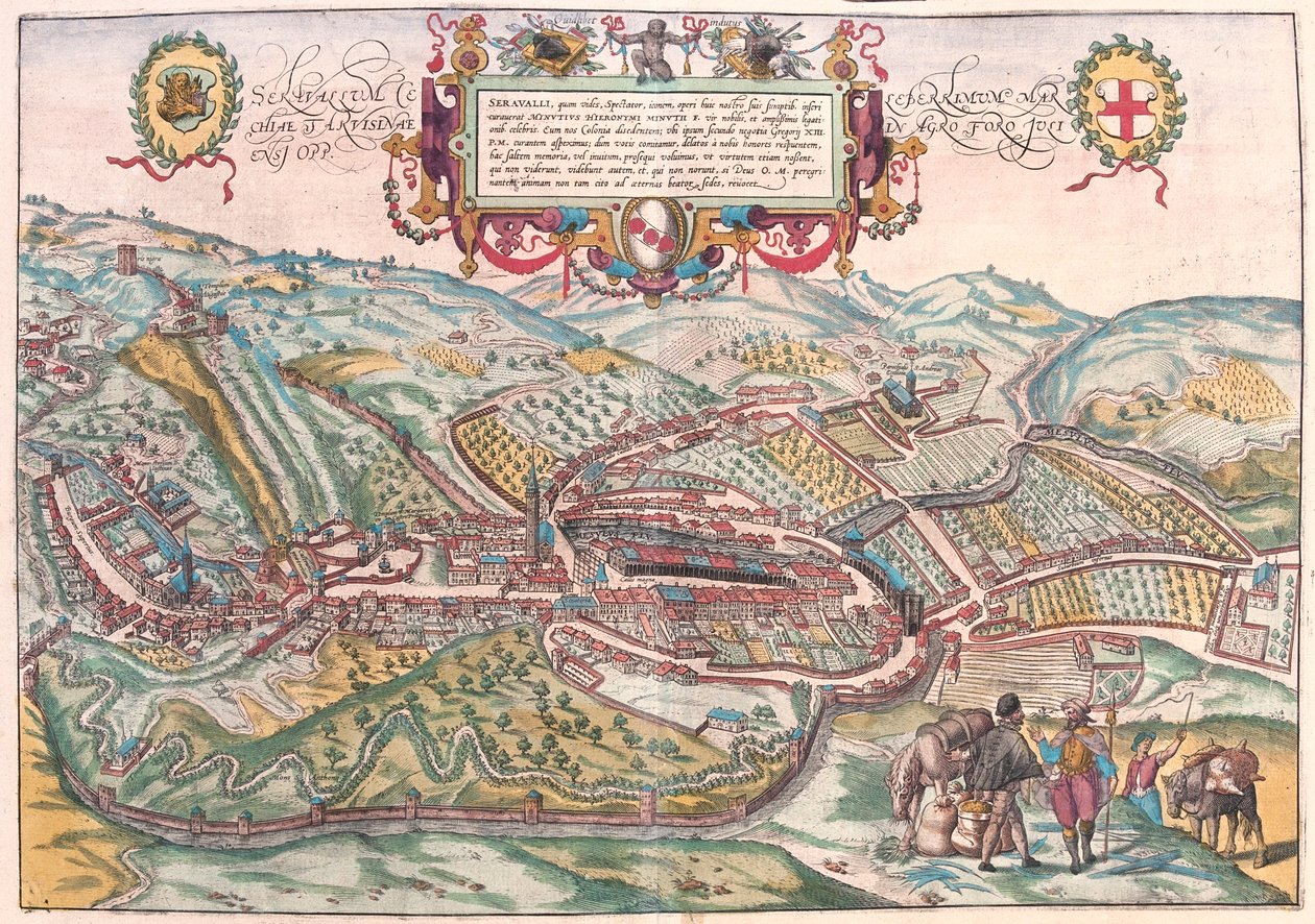 Serravalle, Vittorio Veneto (Treviso), Włochy - w "Civitates Orbis Terrarum" Georga Brauna, Kolonia 1617 r. autorstwa Georg Braun