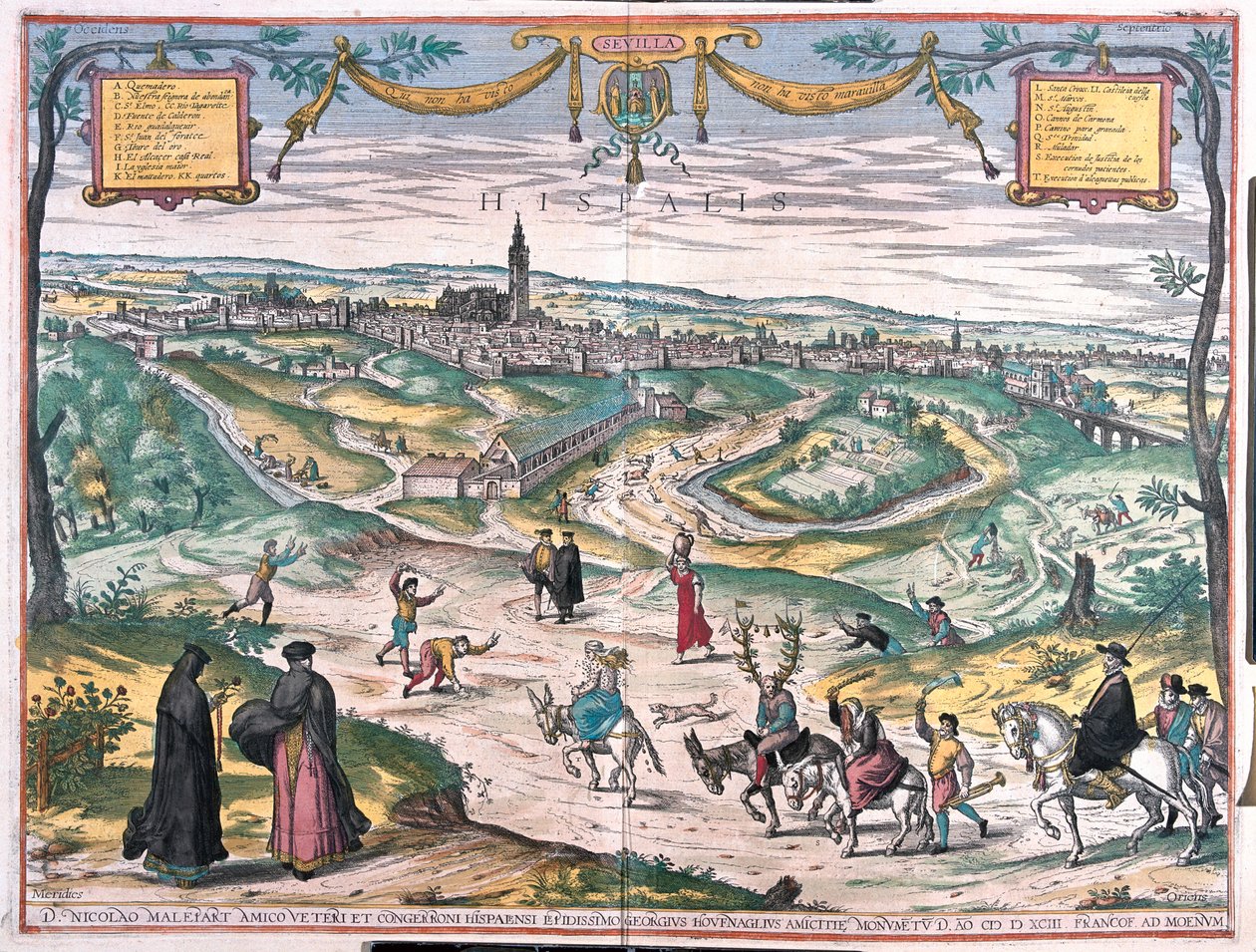 Seviglia, Hiszpania - w "Civitates Orbis Terrarum" Georga Brauna, Kolonia 1617 r. autorstwa Georg Braun