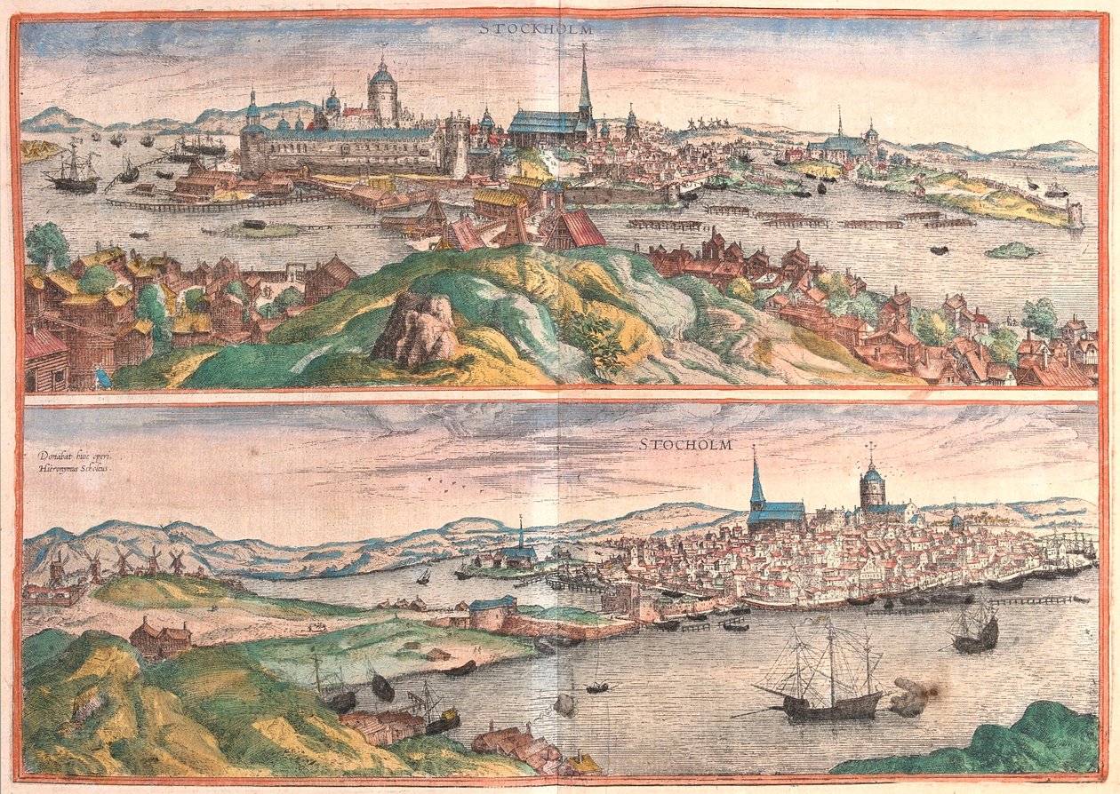 Sztokholm, Szwecja - w "Civitates Orbis Terrarum" Georga Brauna, Kolonia 1617 r. autorstwa Georg Braun