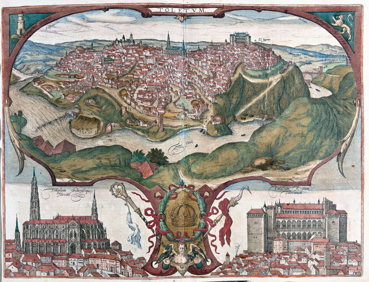 Toledo, Hiszpania - w "Civitates Orbis Terrarum" Georga Brauna, Kolonia 1617 r. autorstwa Georg Braun