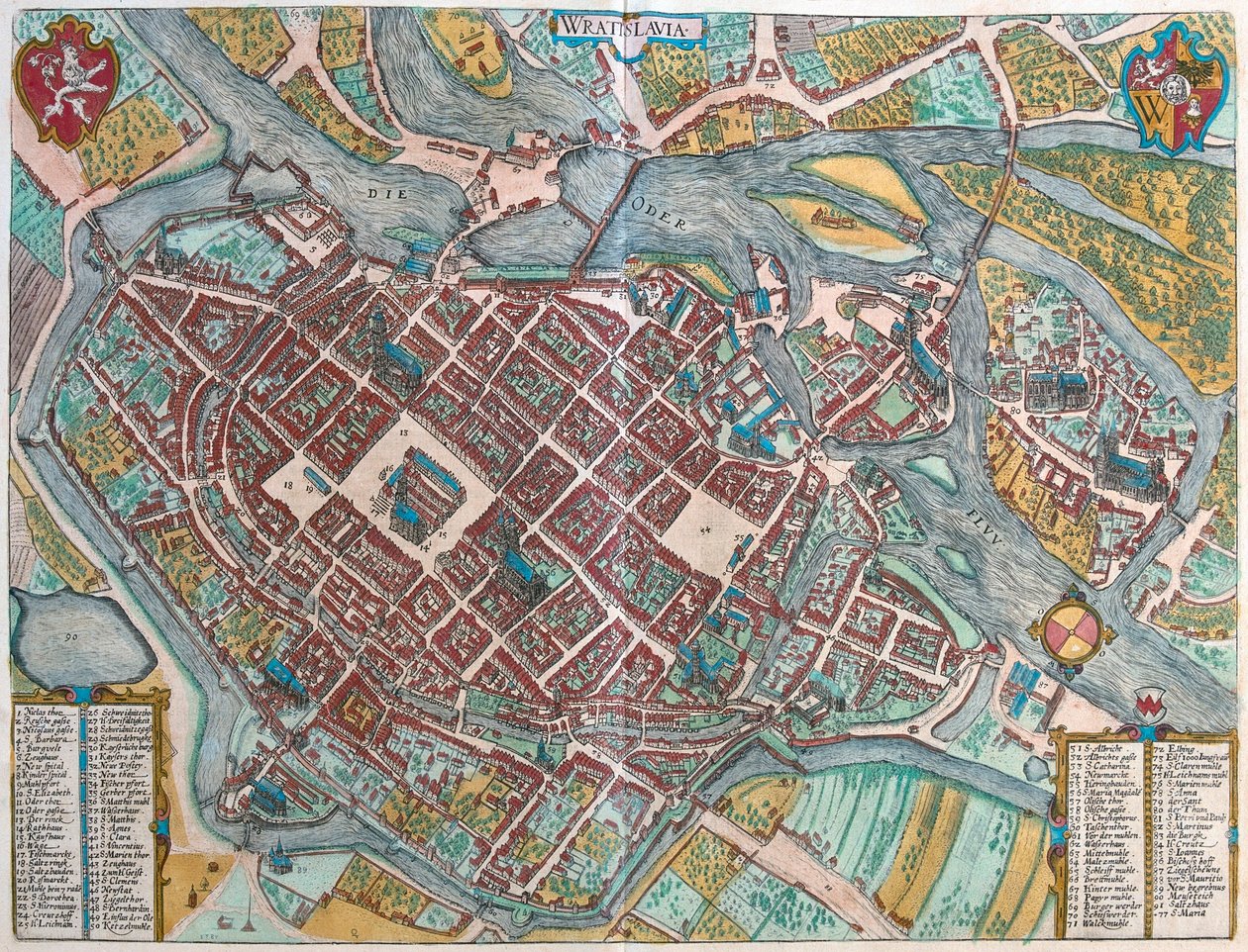 Wrocław, Polska - w "Civitates Orbis Terrarum" Georga Brauna, Kolonia 1617 r. autorstwa Georg Braun