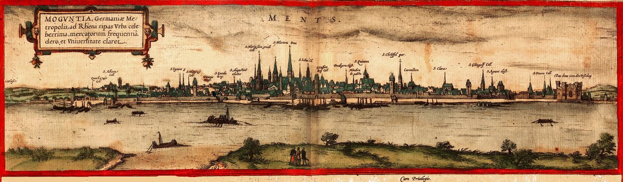 Widok Moguncji, 1572 autorstwa Georg Braun und Franz Hogenberg