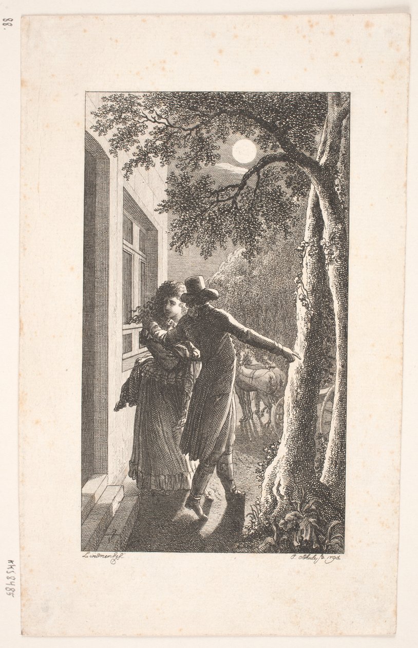 Ilustracja z uprowadzeniem w nocy autorstwa Georg Christian Schule