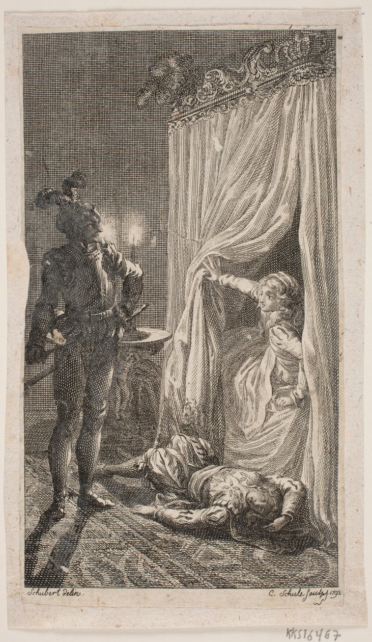 Ilustracja ze sceną sypialni autorstwa Georg Christian Schule