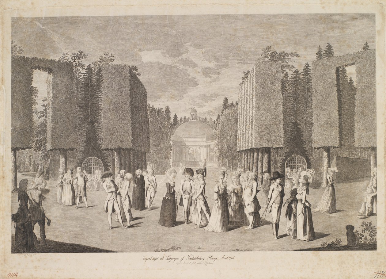 Perspektywa wykonana przy wejściu do Friederichsberg Hauge w roku 1786 autorstwa Georg Christian Schule