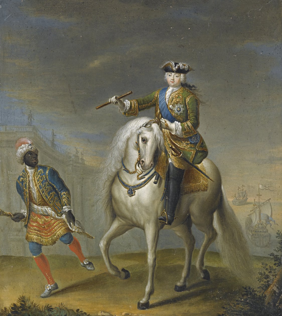 Cesarzowa Elżbieta 1709-1762 z arabskim chłopcem autorstwa Georg Christoph Grooth