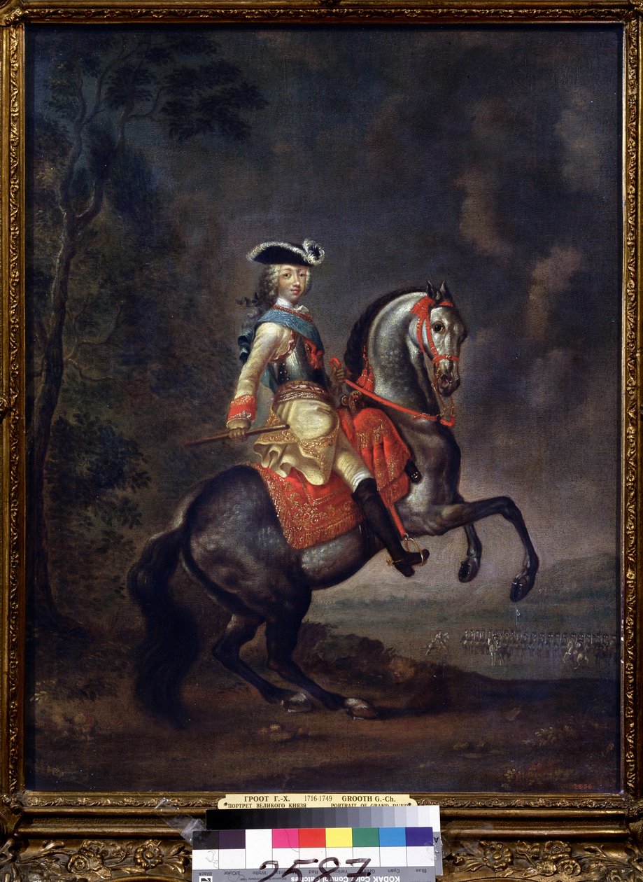 Portret Wielkiego Księcia Piotra III (1728-1762) (Portret Wielkiego Księcia Piotra III). Obraz Georg Christoph Grooth (1716-1762), olej na płótnie autorstwa Georg Christoph Grooth