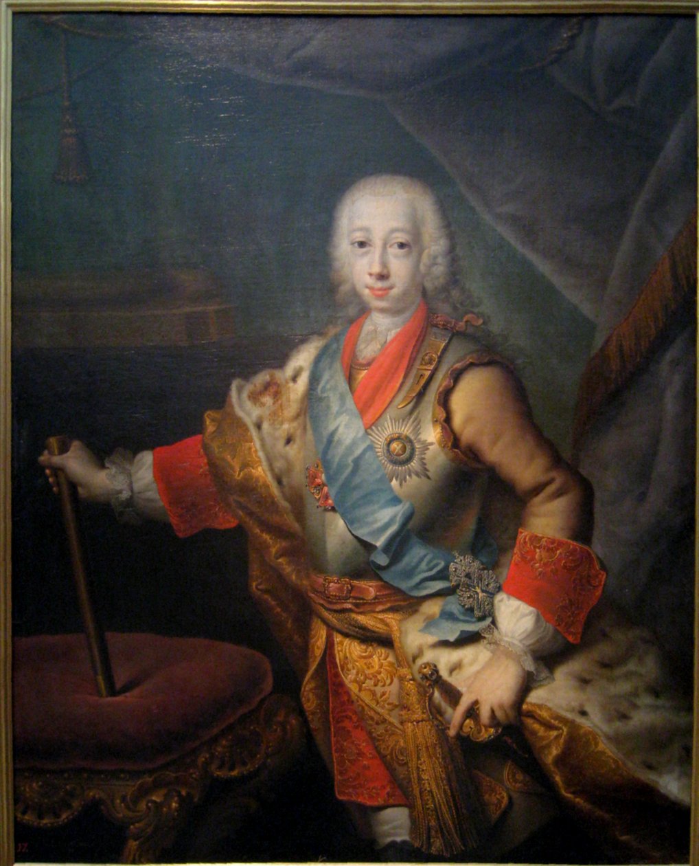 Portret wielkiego księcia Piotra Fiodorowicza (późniejszego cesarza Piotra III) autorstwa Georg Cristoph Grooth