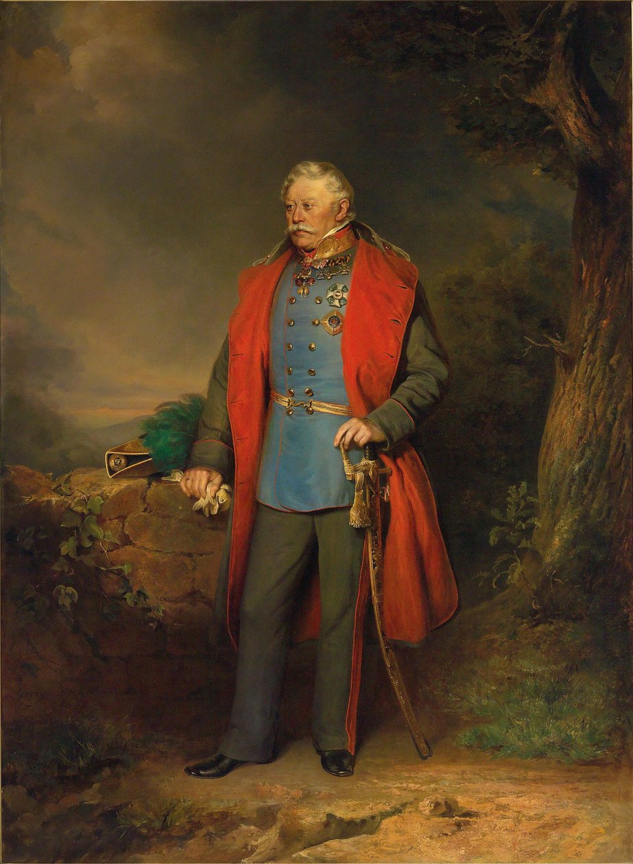 Feldmarszałek hrabia Johann Joseph Wenzel Radetzky z Radetz, portret w całej okazałości autorstwa Georg Decker