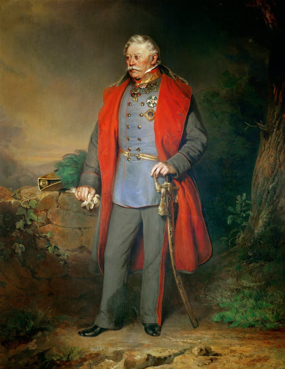 Feldmarszałek Josef hrabia Radetzky, głównodowodzący podczas kampanii przeciwko Włochom ... autorstwa Georg Decker