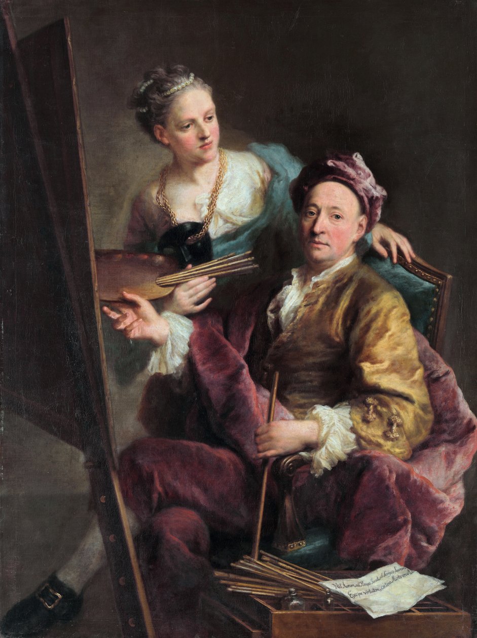 Der Künstler mit seiner Tochter Antonia Autoportret artysty z córką Antonią autorstwa Georg Desmarees
