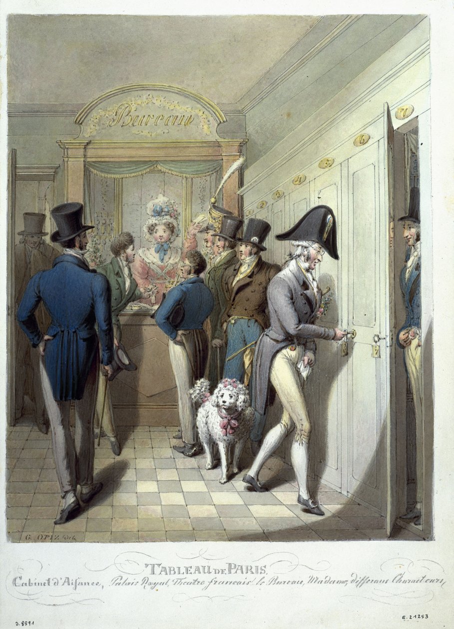 Gabinet Teatru Francuskiego, z Tableau de Paris, 1815-30 (wc na papierze) autorstwa Georg Emanuel Opitz