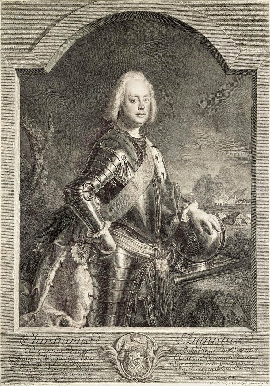 Portret Christiana Augusta, księcia Anhalt-Zerbst 1690-1747, 1750. autorstwa Georg Freidrich Schmidt