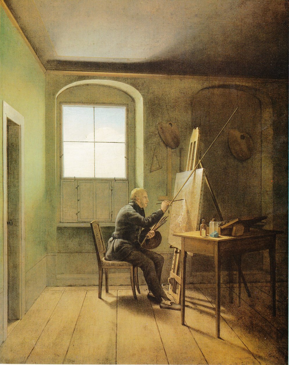 Niemcy: Caspar David Friedrich w swojej pracowni Caspar David Friedrich w swojej pracowni (1811) autorstwa Georg Friedrich Kersting
