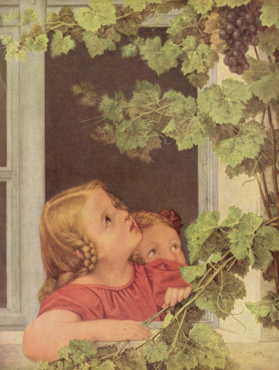 Niemiecki: Kinder am Fenster Dzieci przy oknie autorstwa Georg Friedrich Kersting