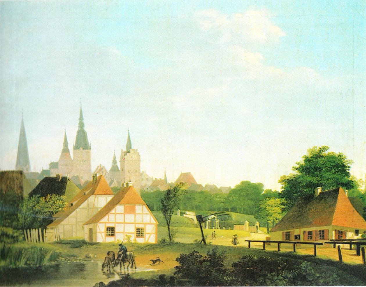 Widok na Rostock od strony zachodniej autorstwa Georg Friedrich Kersting