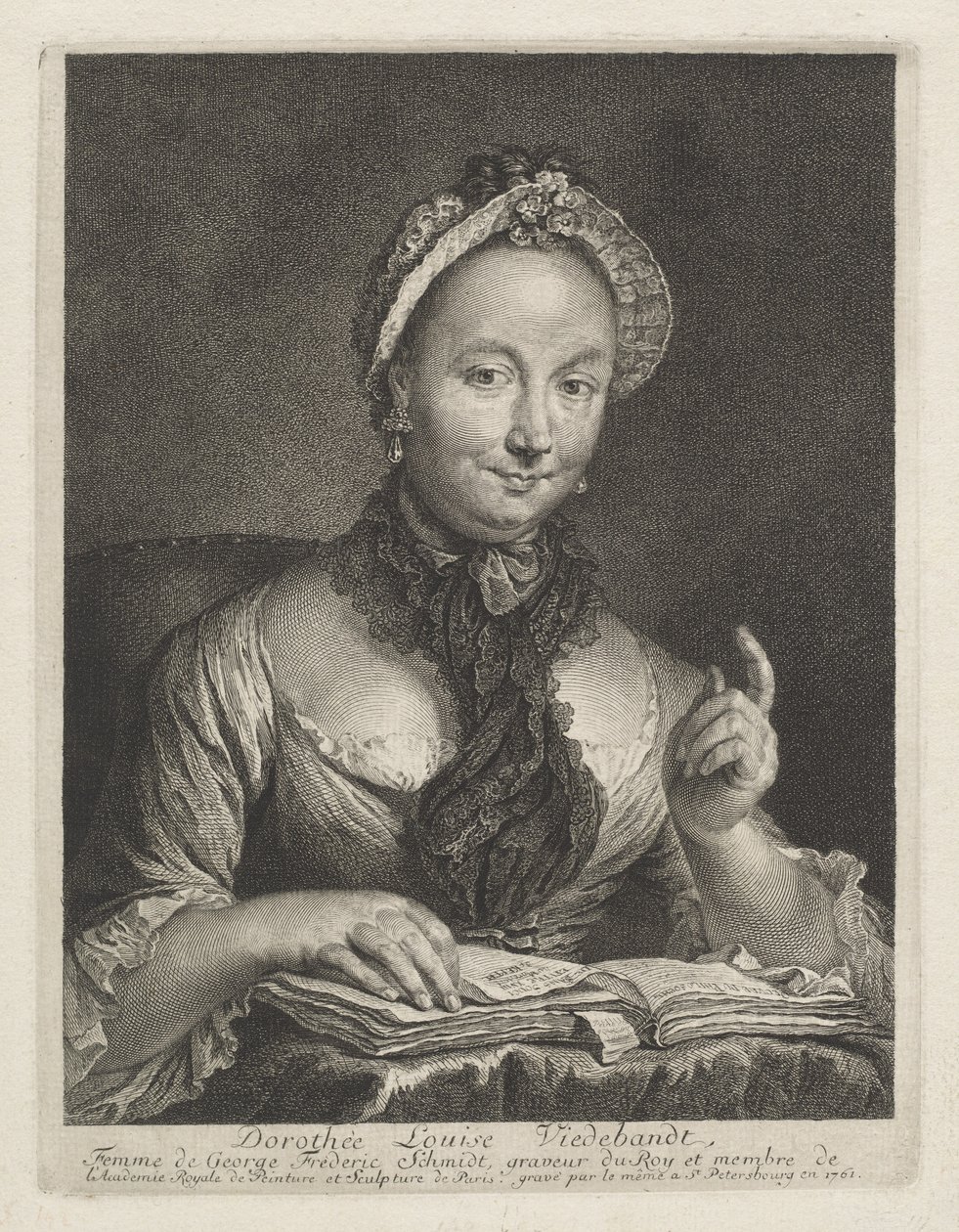Dorothée Louise Viedebandt (żona artysty) autorstwa Georg Friedrich Schmidt