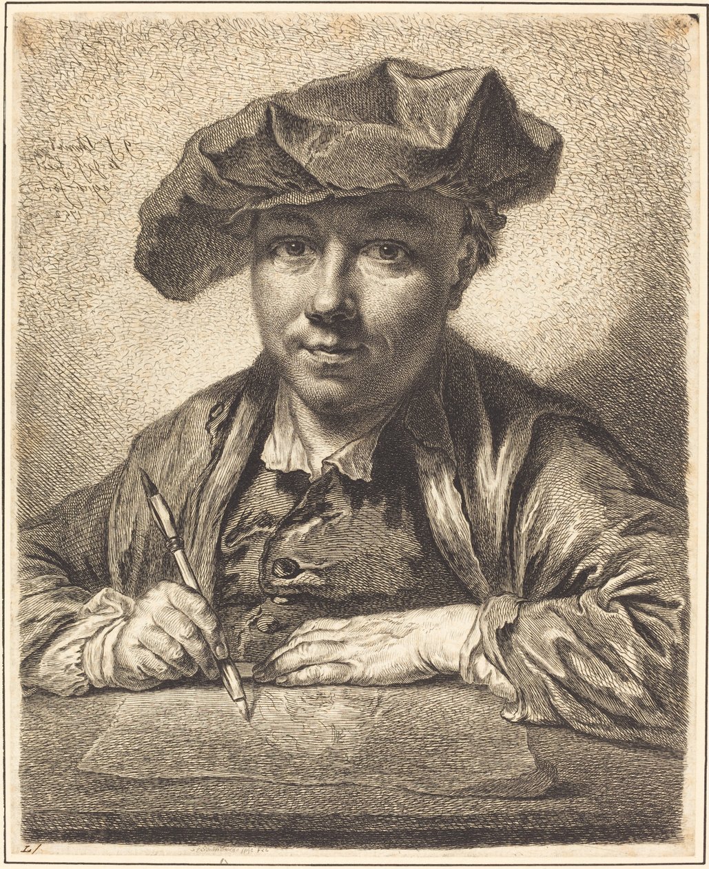 Autoportret, Rysunek autorstwa Georg Friedrich Schmidt