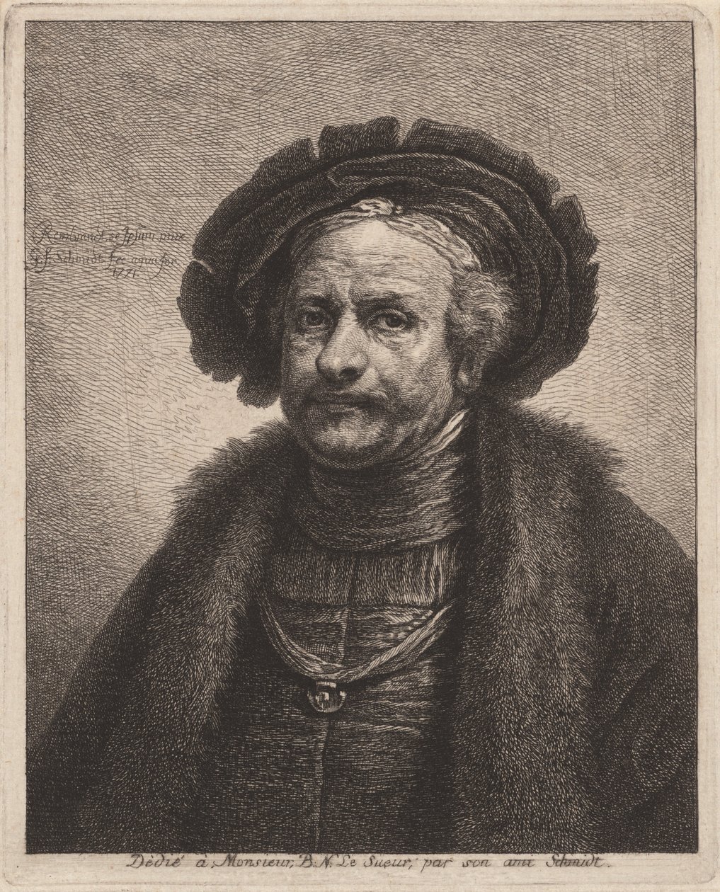 Autoportret Rembrandta autorstwa Georg Friedrich Schmidt, after Rembrandt van Rijn