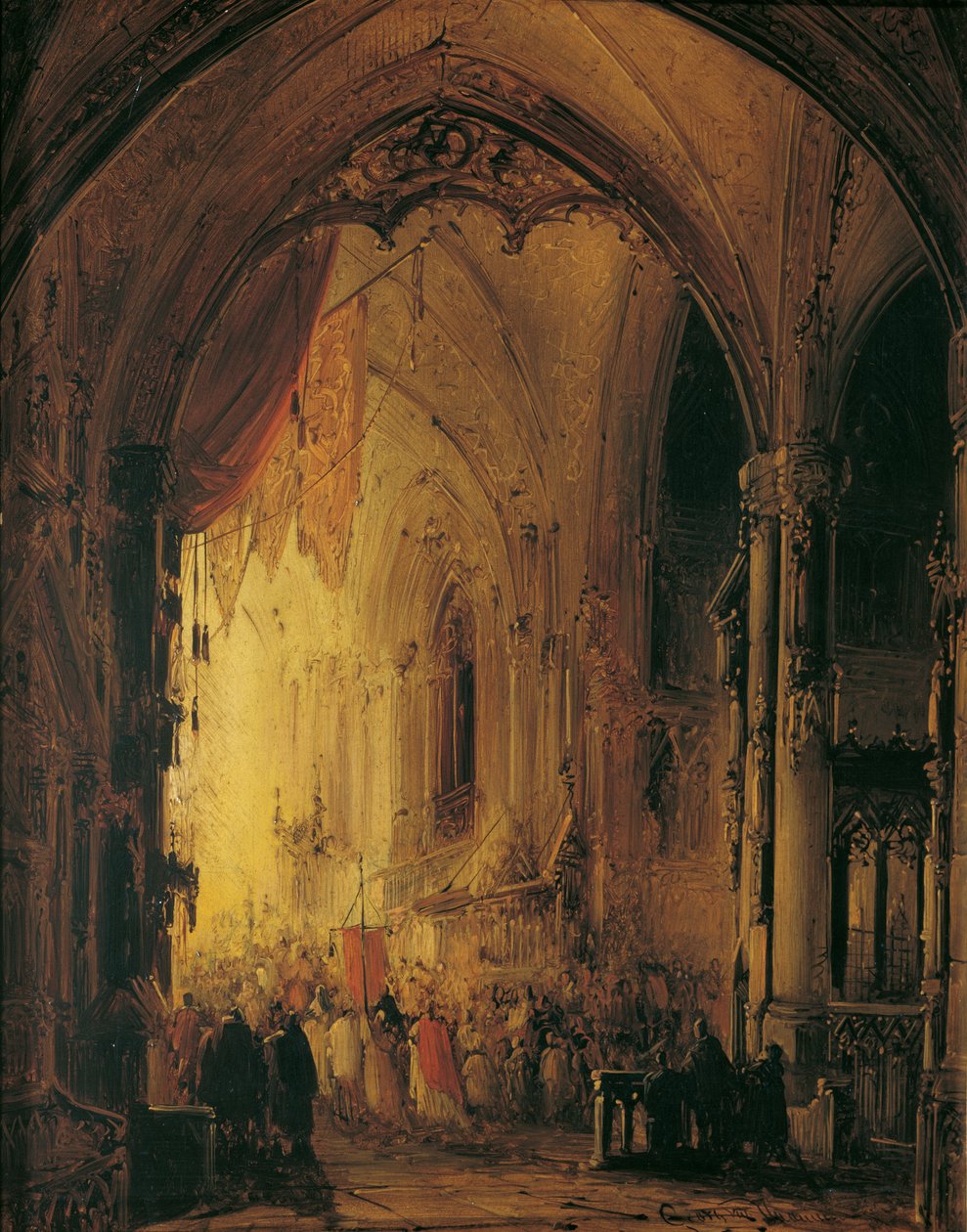 Procesja w katedrze autorstwa Georg Gillis van Haanen