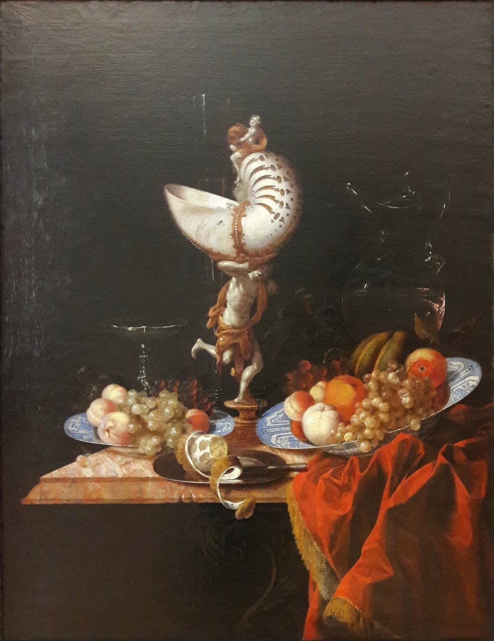Niemiecki: Stillleben mit Nautiluspokal Martwa natura z pucharem nautilusa autorstwa Georg Hainz