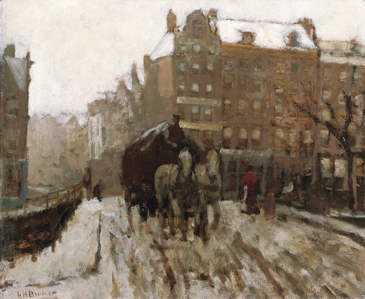 Most nad kanałem Singel przy Paleisstraat, Amsterdam, ok. 1895-1900 autorstwa Georg Hendrik Breitner