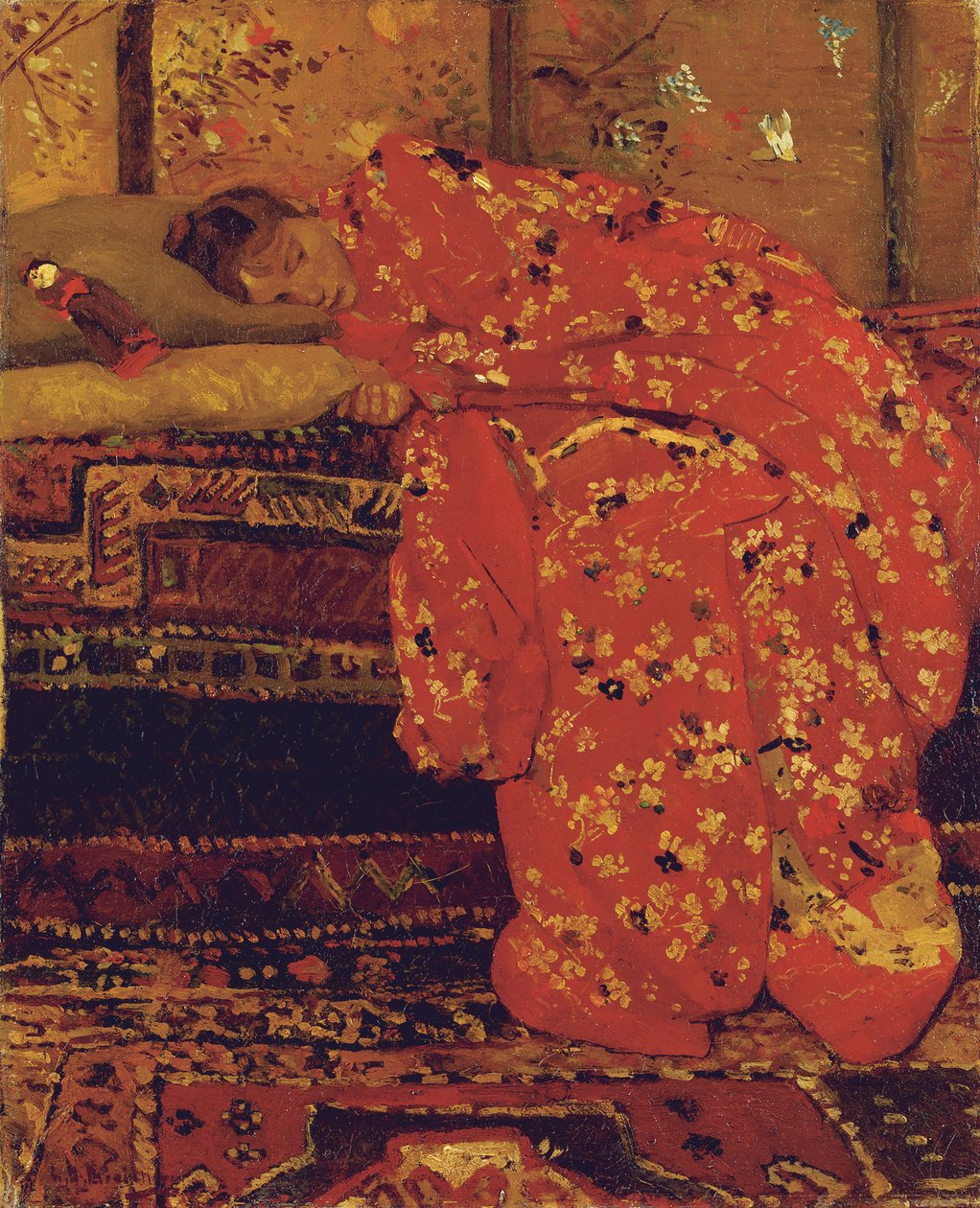 Dziewczyna w czerwonym kimonie autorstwa Georg Hendrik Breitner