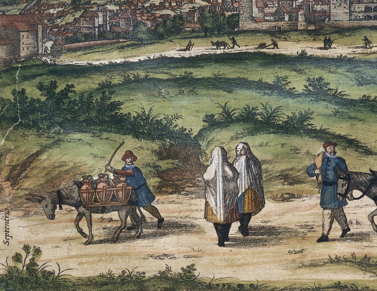 BRAUN, George (1541-1622). ORTELIUS, Abraham (1527-1598). HOGENBERG, Franz (1535-1590). Civitatis Orbis Terrarum (Theatrum orbis terrarum). 1572-1617. Granada (1572). Lewy szczegół. Tom I. Akwaforta. HISZPANIA. KASTYLIA I LEON. Salamanka. Uniwersytet w Sal autorstwa Georg Hogenberg Franz (1535 90) & Ortelius Abraham (1527 98) Braun
