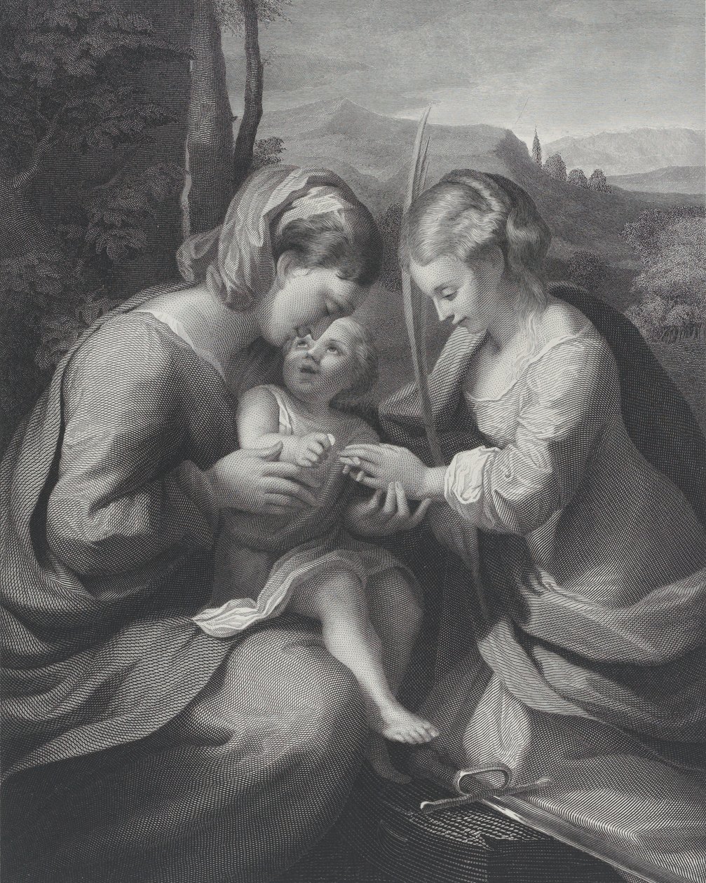 Mistyczne zaślubiny św. Katarzyny, ca. 1831. autorstwa Georg Jacob Felsing