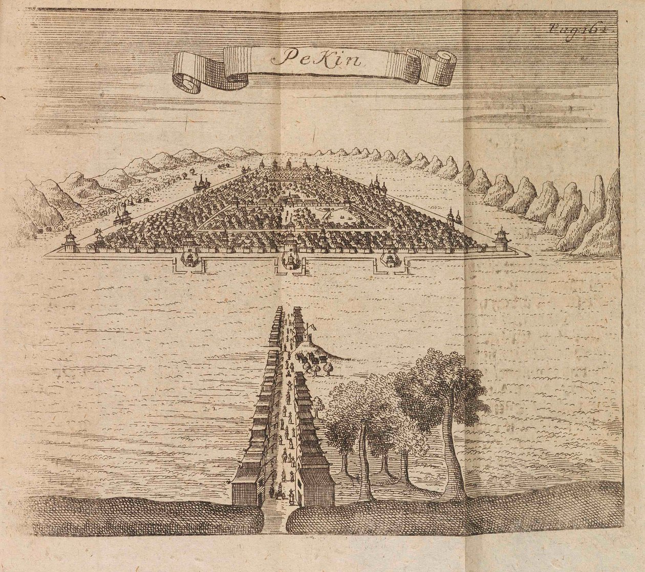 Pekin. Dziennik podróży ambasady w Pekinie zaaranżowany przez cara Piotra I Wielkiego, 1719. autorstwa Georg Johann Unverzagt
