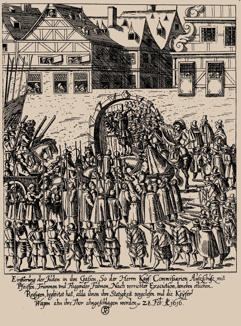 Powstanie Fettmilcha. Reintrodukcja Żydów we Frankfurcie 28 lutego 1616 r. 1616-1617. autorstwa Georg Keller
