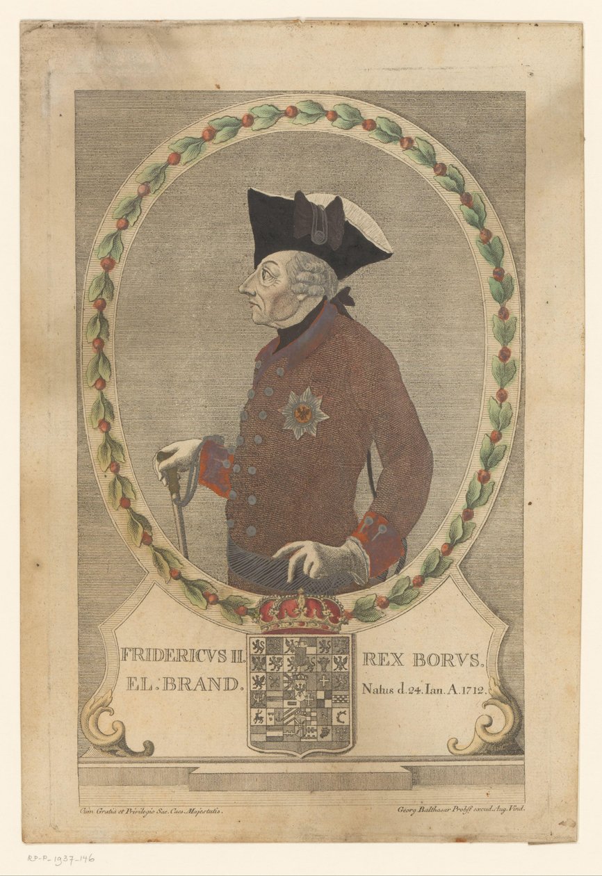 Portret Fryderyka Wielkiego autorstwa Georg Mathäus Probst