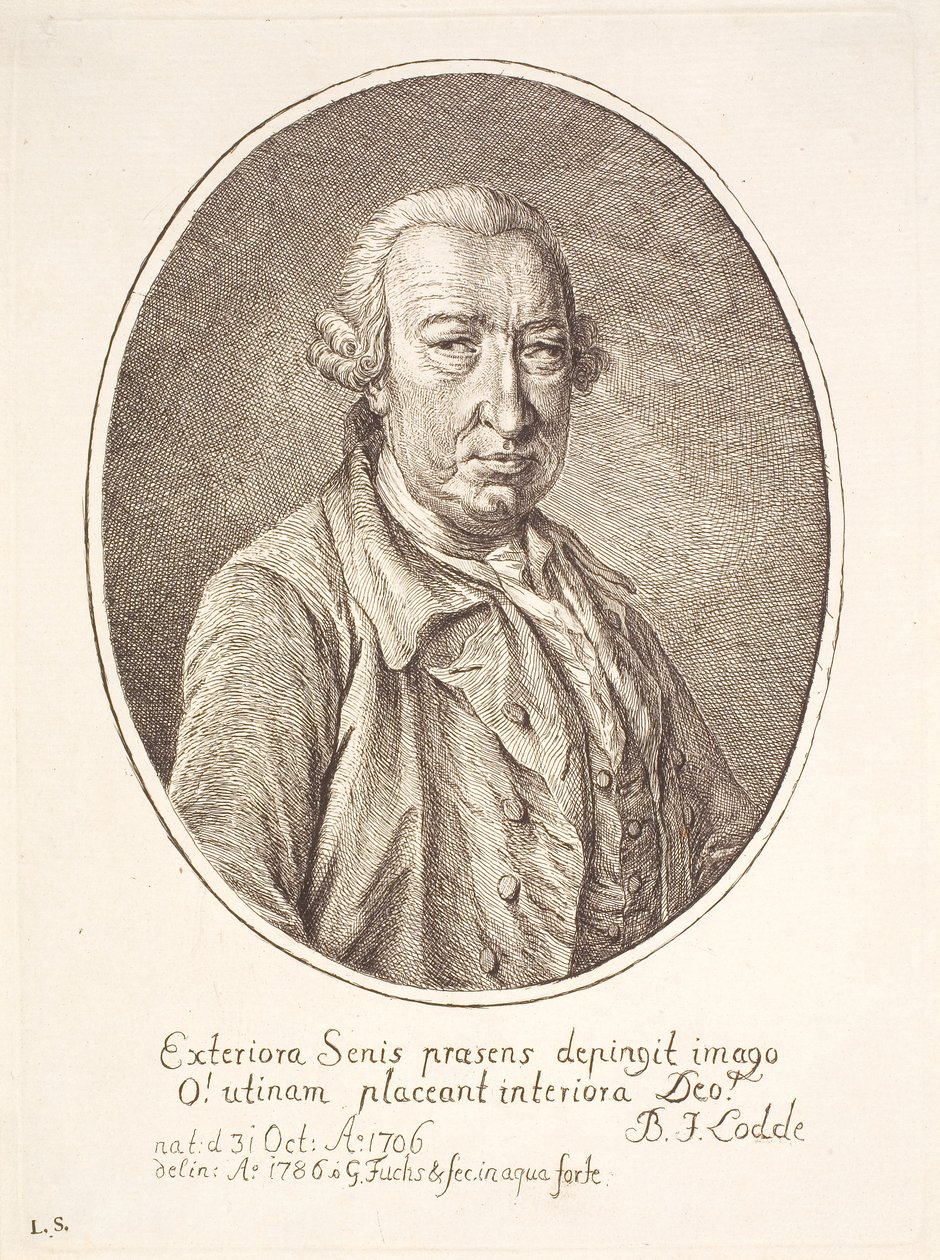 Portret Bartholda Johana Lodde, tłumacza autorstwa Georg Mathias Fuchs