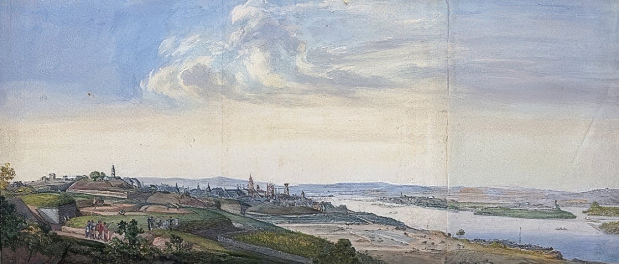 Widok Moguncji po oblężeniu w 1793 r. 1793 autorstwa Georg Melchior Kraus